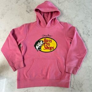 Bass Pro Shops Pink Logo Hoodie. Size Medium (Girls)
